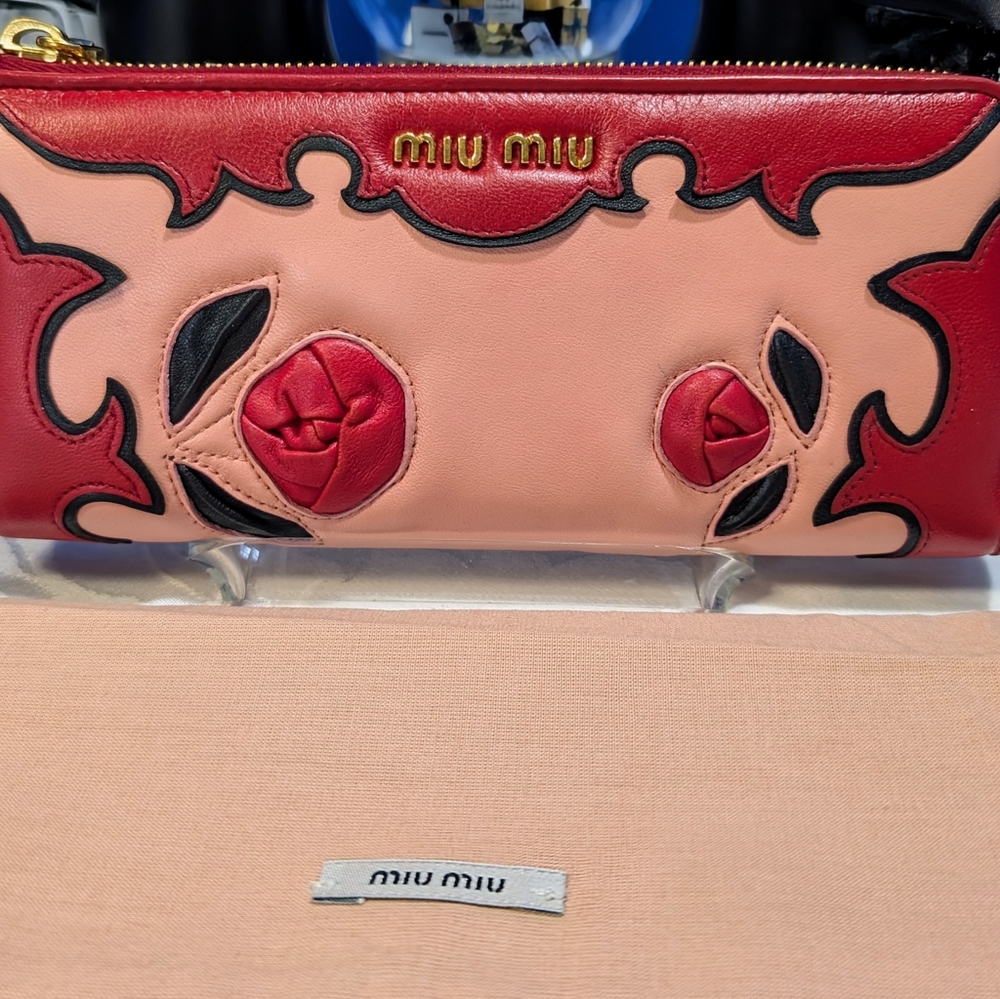 Miu Miu Pink and Red Western Design Wallet - Picture 3 of 14